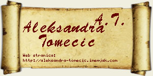 Aleksandra Tomecić vizit kartica